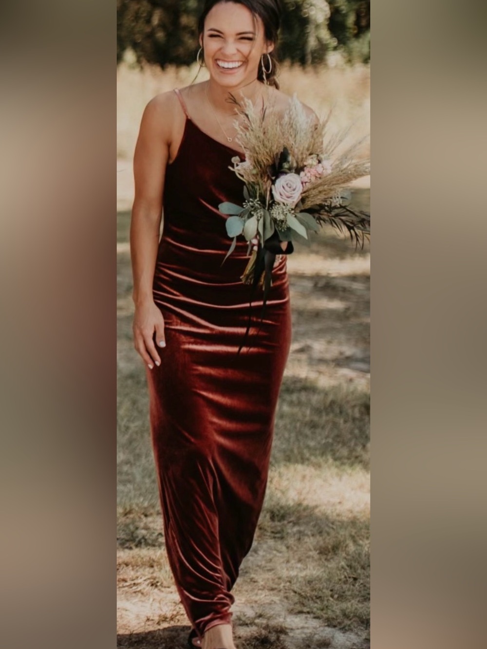 Revelry One-Shoulder Velvet Dress in Burgundy